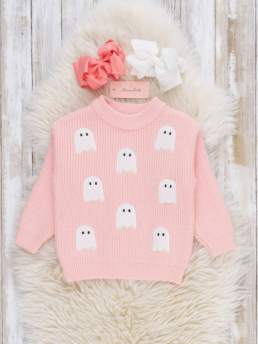 Ghostly Pink Parade Embroidered Sweater