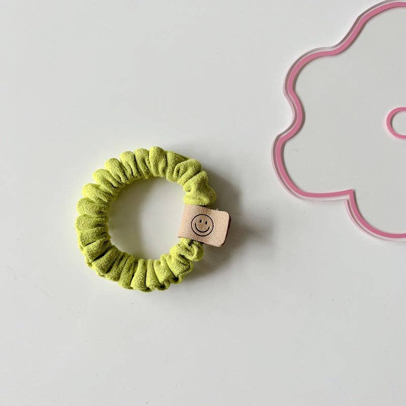 Smiley Face Kids Hair Ties Plush Velvet Scrunchies