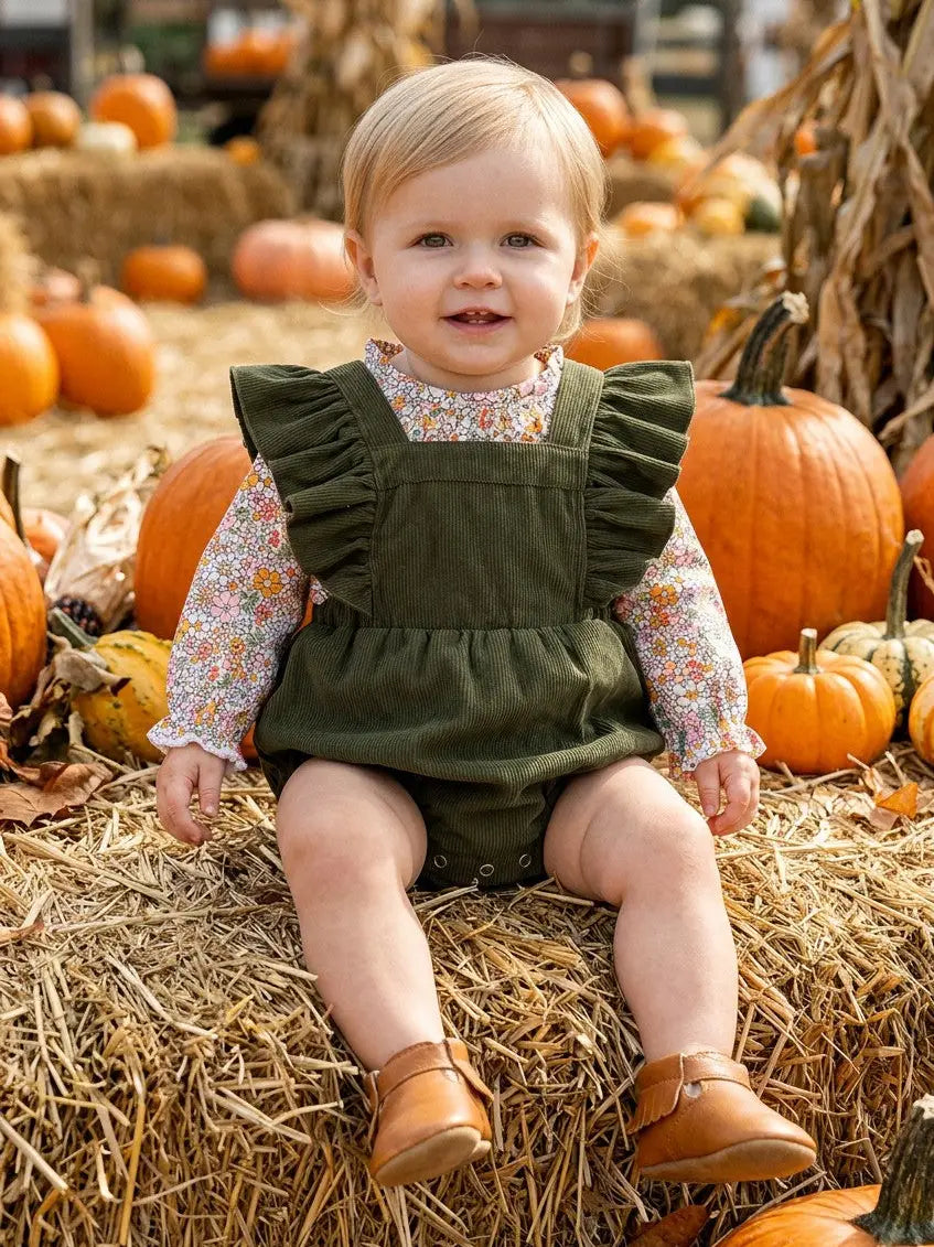 Long Sleeve Ditsy Top and Corduroy Bodysuit.