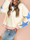 Star Sleeve Colorblock Sweatshirt ✨⭐