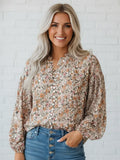 Floral Boho Long Puff Sleeve