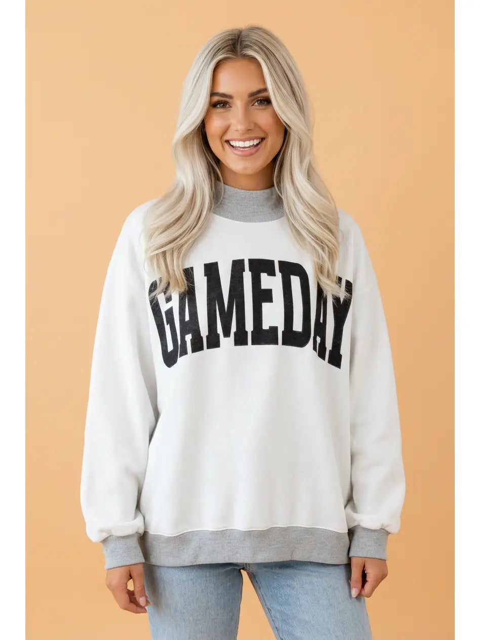 PRETTY BASH Gameday/Football Reversible Sweatshirt