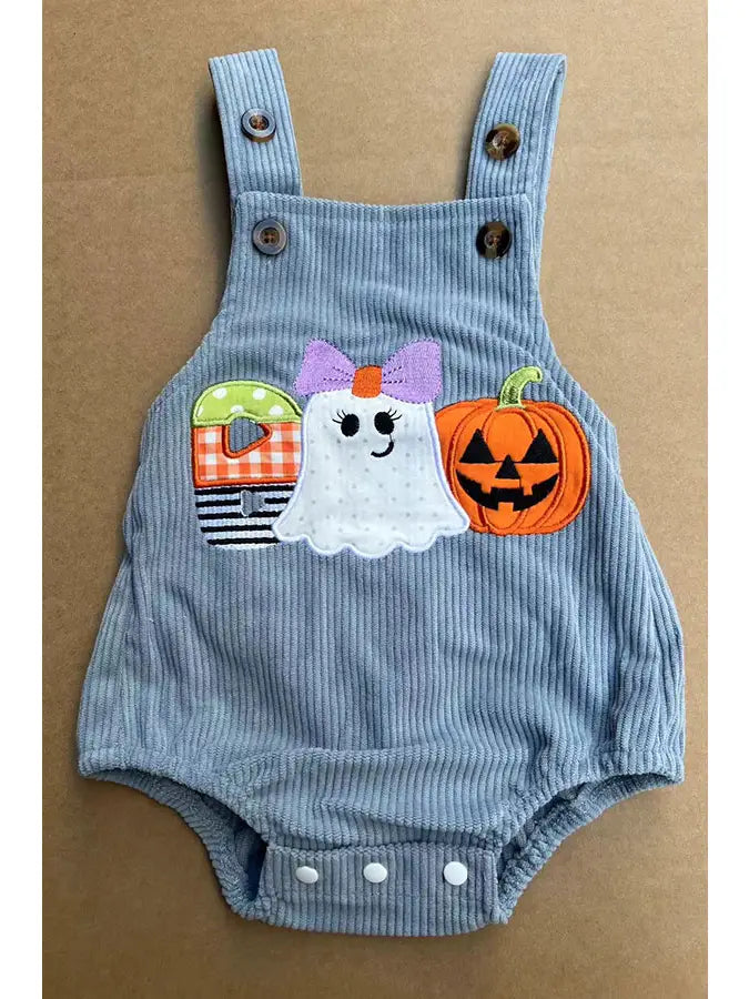 Halloween Embroidery Corduroy Baby Boutique Romper