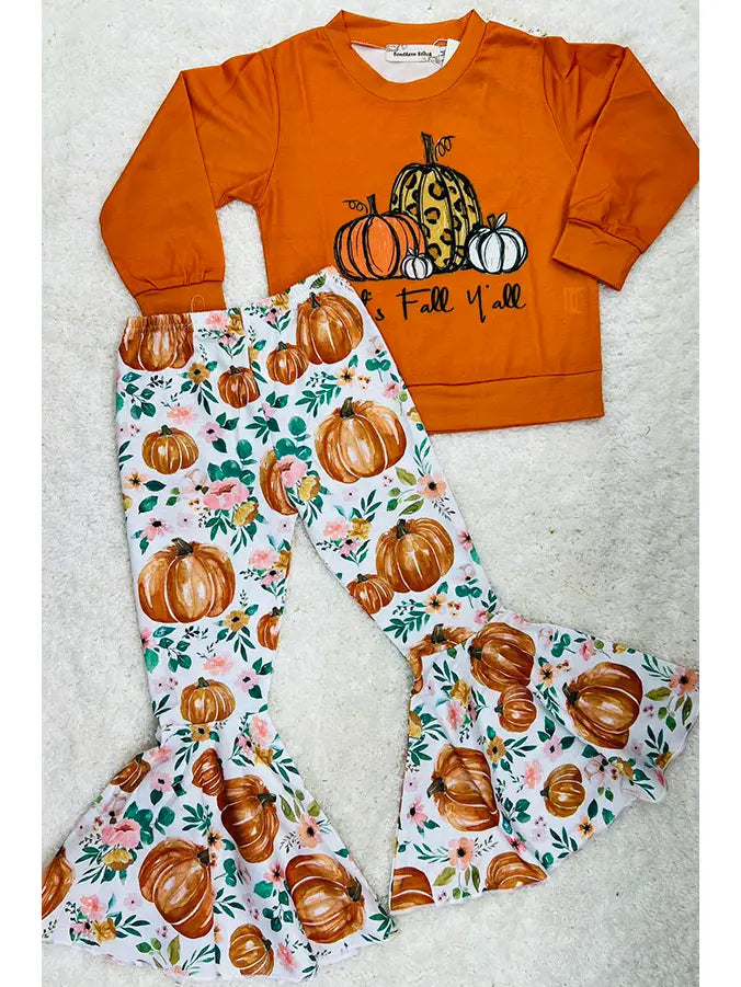 Halloween It's Fall Y'all Girls Boutique Set