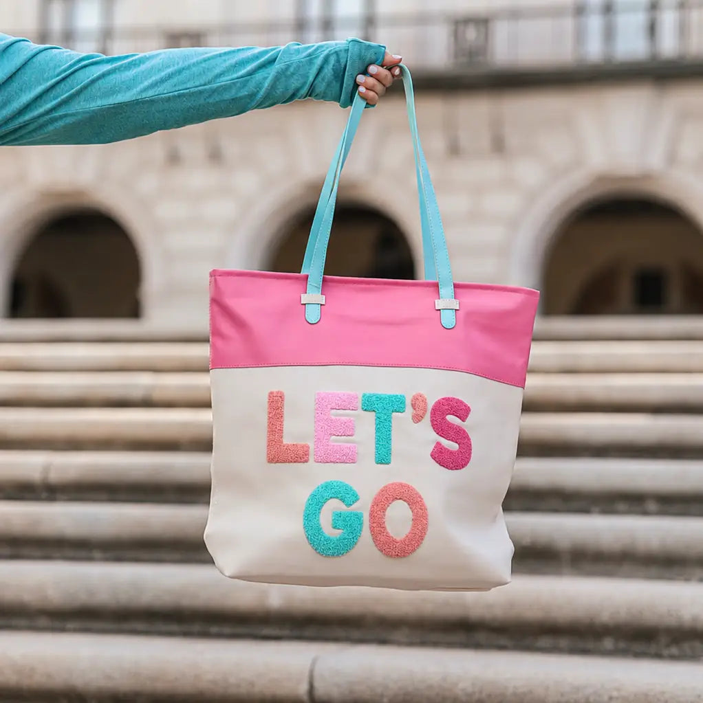 Laptop Tote – Let's Go - Chenille Pink/Cream/Multi