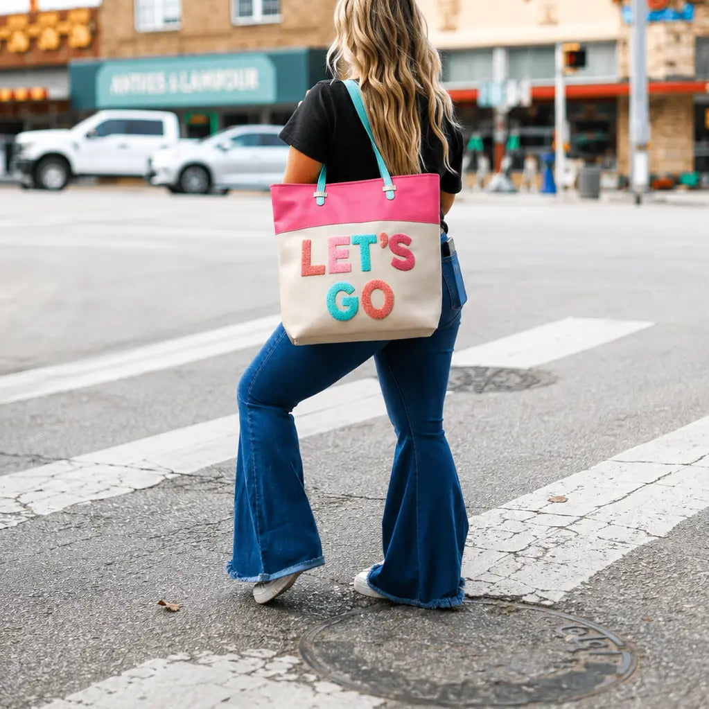 Laptop Tote – Let's Go - Chenille Pink/Cream/Multi