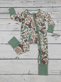 Deer Hunting Camouflage Printed Baby Boy Zippy