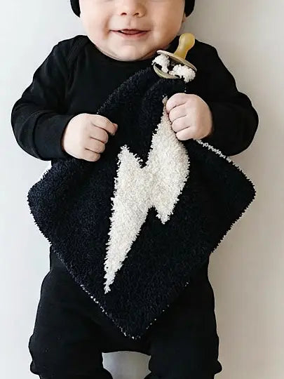 Lightning Bolt Plush Lovey | Black