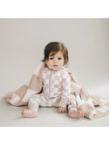 Checkered Plush Baby Blanket | Latte