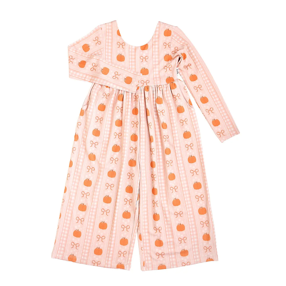 Reagan Wide Leg Romper Bamboo Pumpkin Kids Outfit