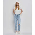 FLYING MONKEY High Rise Distressed Crop Straight Jeans F5689