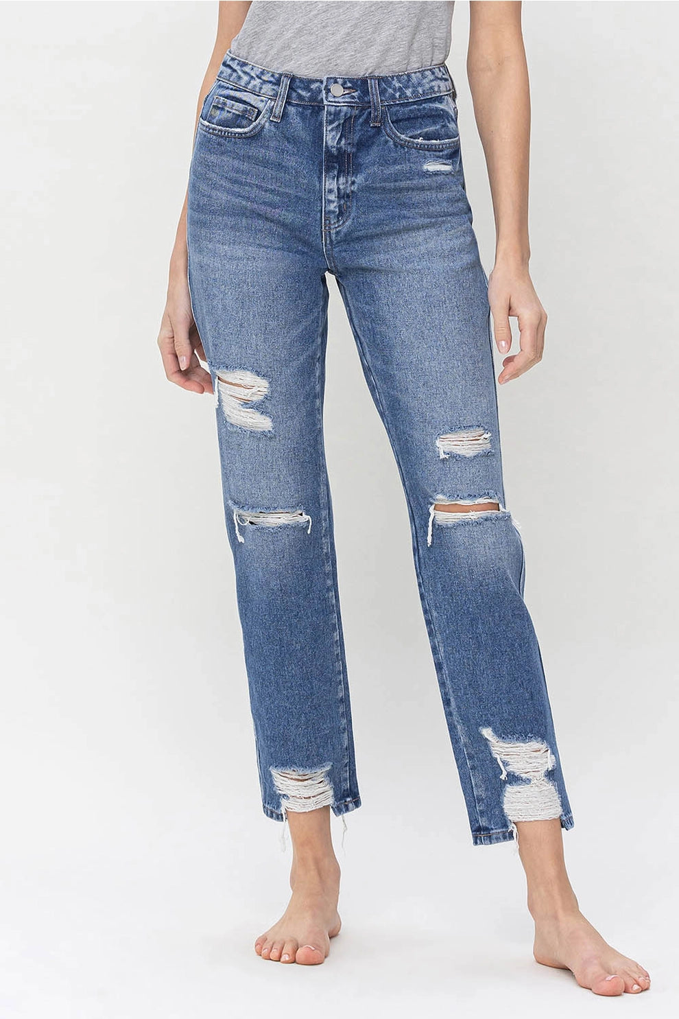 FLYING MONKEY Super High Rise Straight Jeans Y4102AT