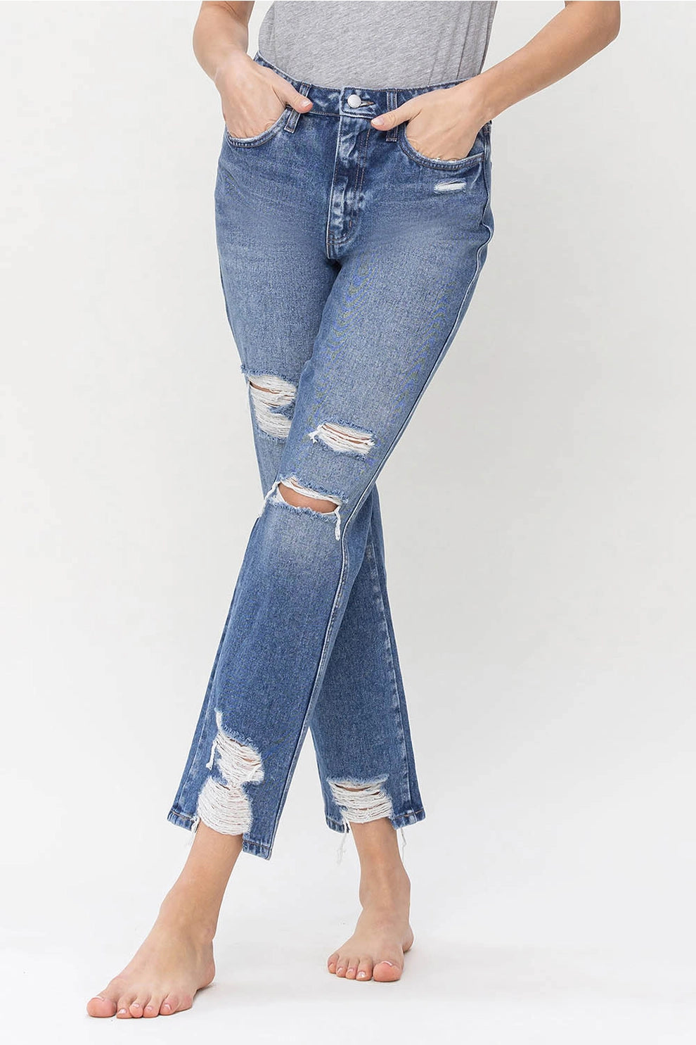 FLYING MONKEY Super High Rise Straight Jeans Y4102AT