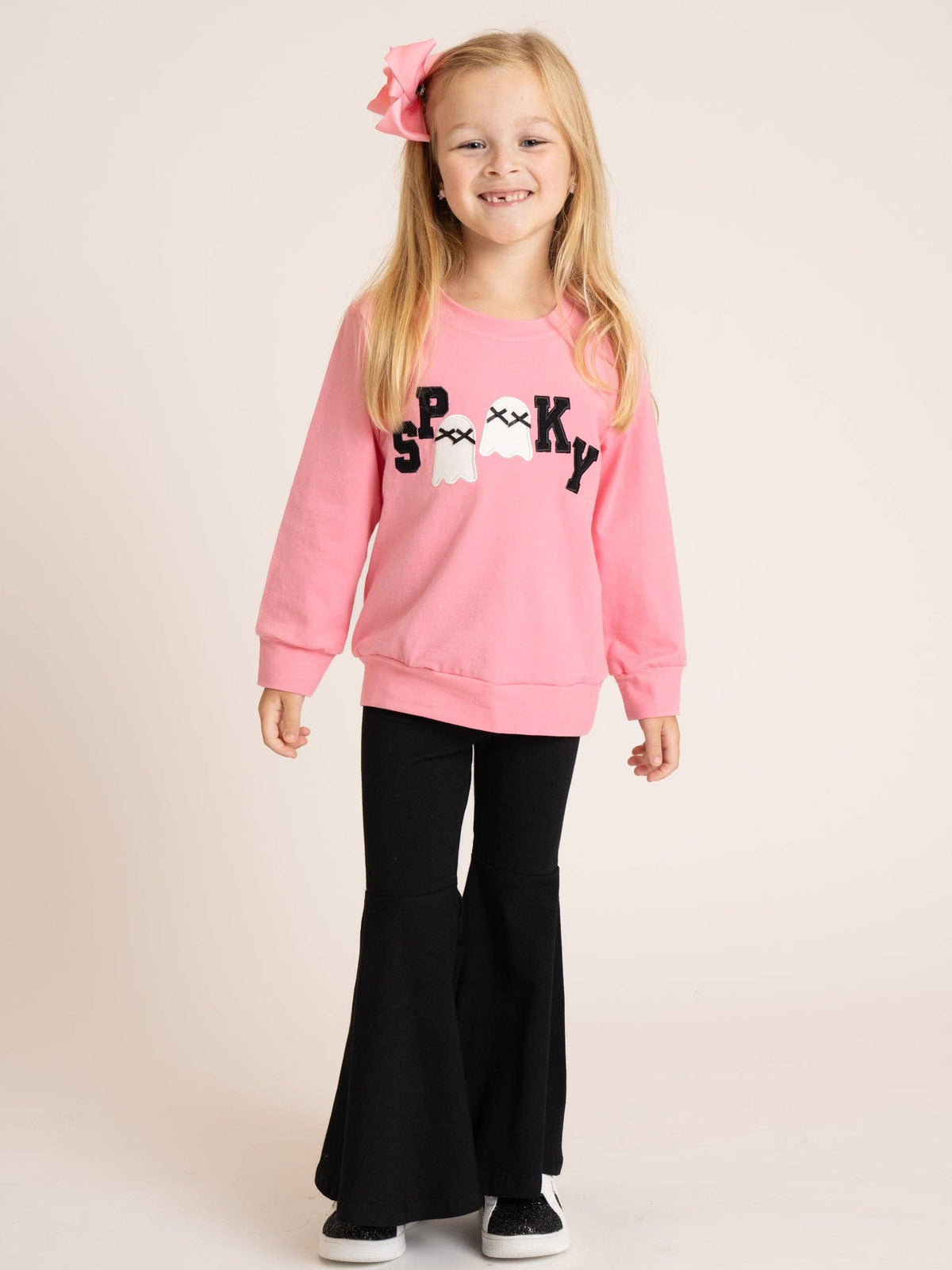 Spooky Boo Embroidered Bell Bottom Outfit