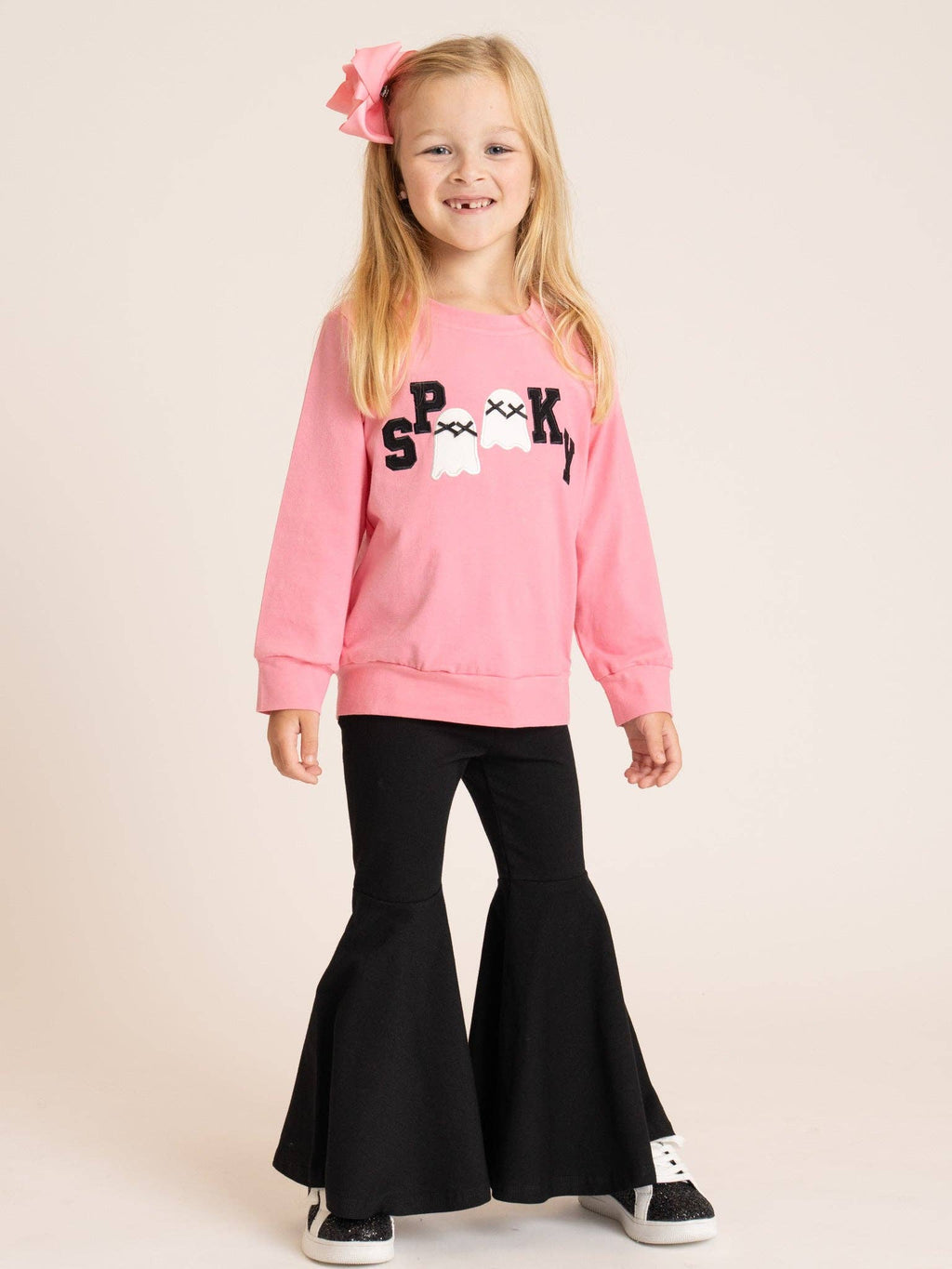 Spooky Boo Embroidered Bell Bottom Outfit