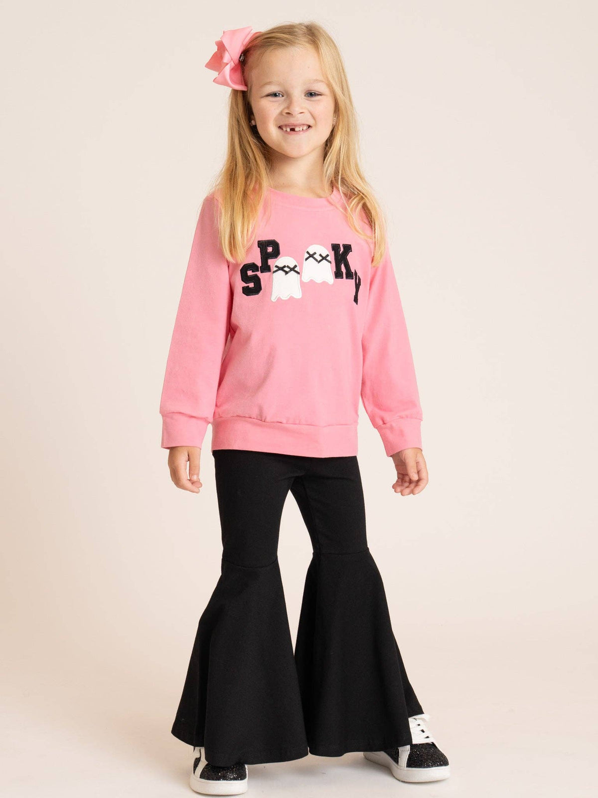 Spooky Boo Embroidered Bell Bottom Outfit